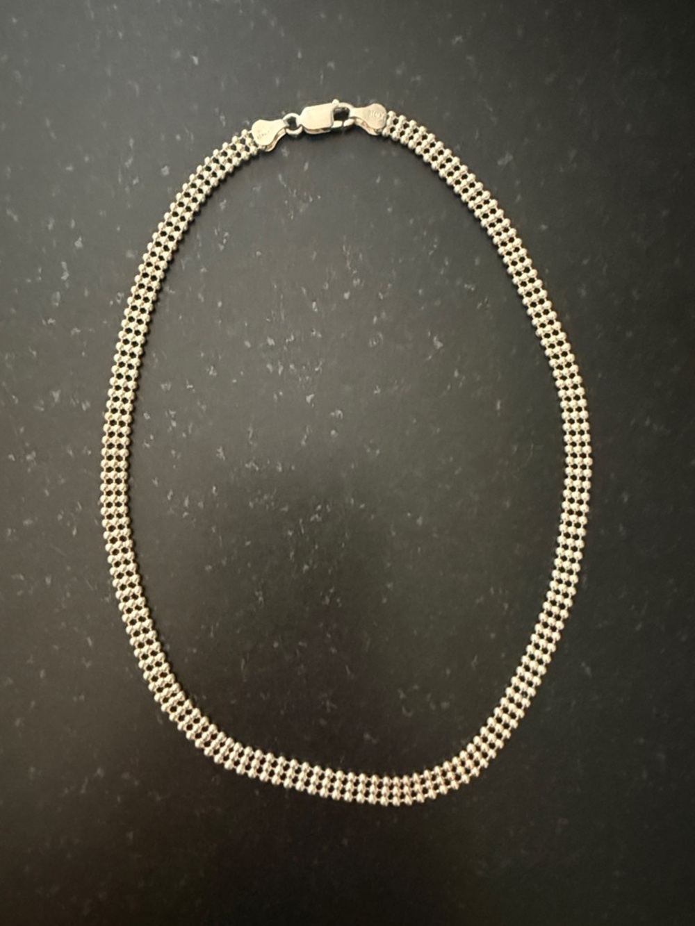 Vintage Boma Italy 925 Sterling Silver Beaded Chain Collar Choker Necklace